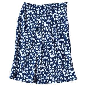 Vintage Jonathan Martin Blue Floral Skirt Side Zip Size Medium